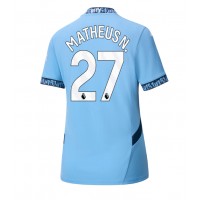 Fotballdrakt Dame Manchester City Matheus Nunes #27 Hjemmedrakt 2024-25 Kortermet